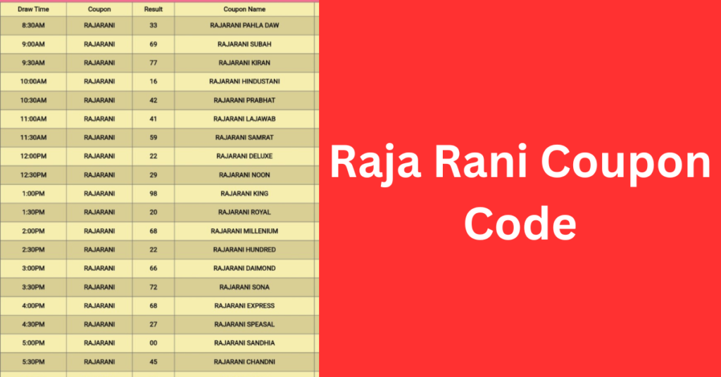 Raja Rani Coupon Result today 2023 Raja Rani Coupon Code, Lottery Result Today 2023 New Updated